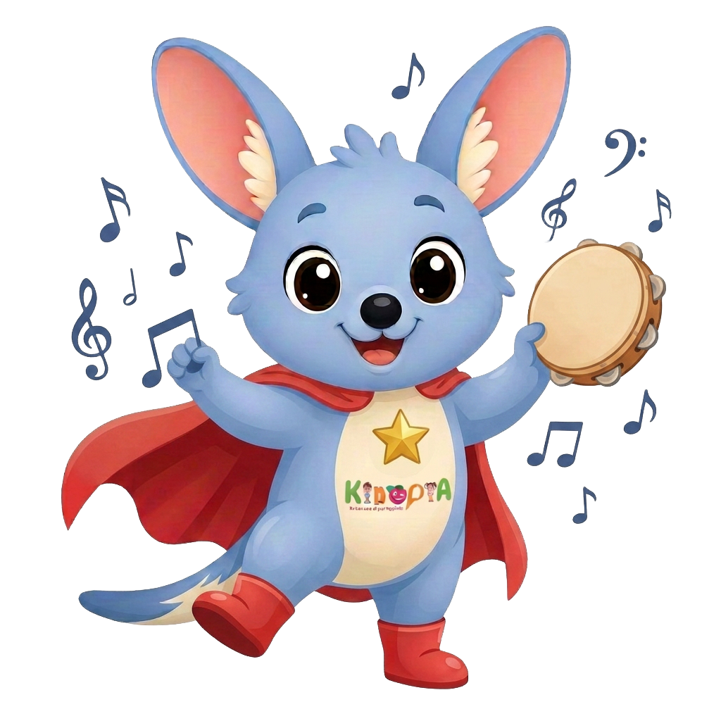 Kiko the bilby playing a toy drum