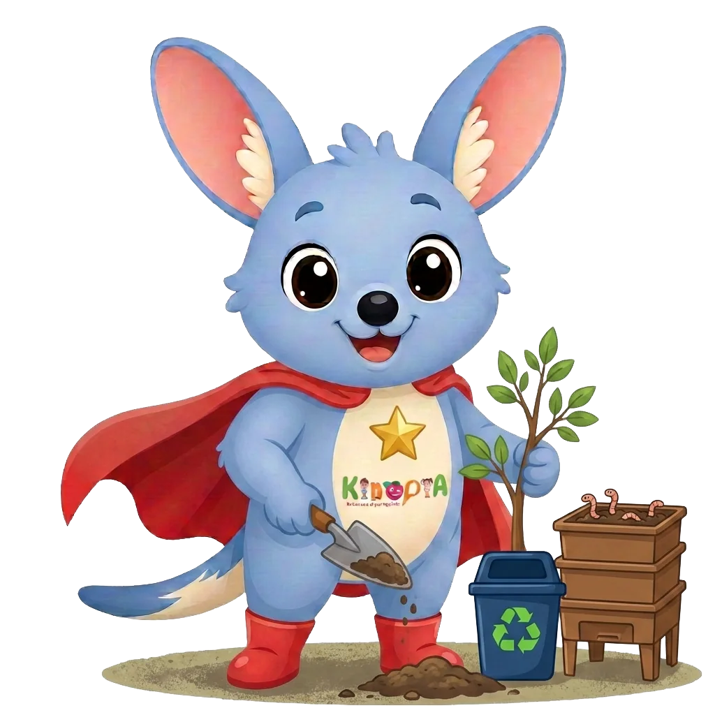 Kiko the bilby planting a tree